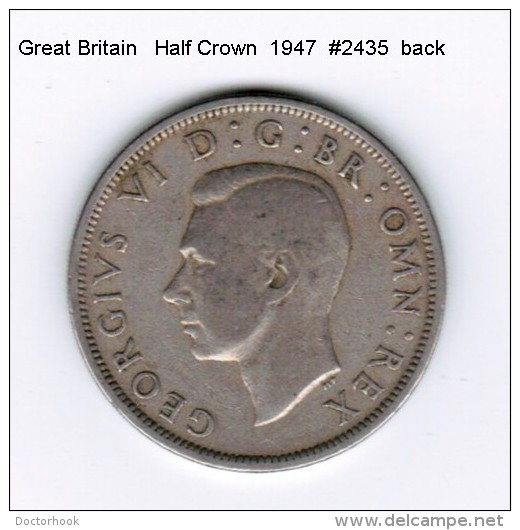 GREAT BRITAIN    1/2  CROWN  1947  (KM # 866) - K. 1/2 Crown