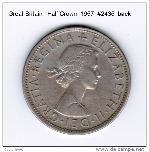 GREAT BRITAIN    1/2  CROWN  1957  (KM # 907) - K. 1/2 Crown