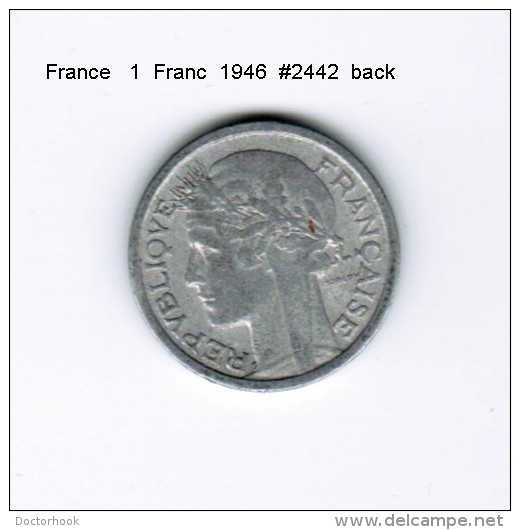 FRANCE   1  FRANC  1946  (KM # 885a.1) - Other & Unclassified