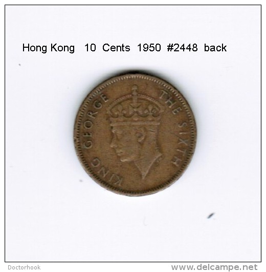 HONG KONG   10  CENTS  1950  (KM # 25) - Hong Kong