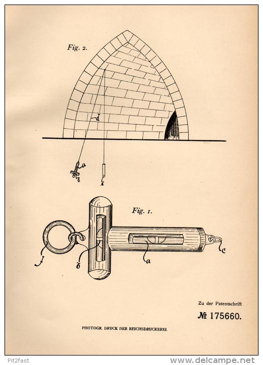 Original Patentschrift -T. Lux In Sackisch / Zakrze I. Schlesien ,1905, Abschnüren Von Wänden Mit Schnur Und Wasserwaage - Architecture