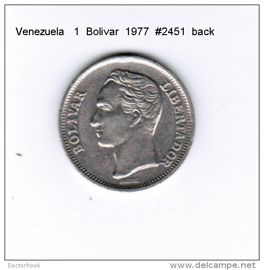 VENEZUELA   1  BOLIVAR  1977  (Y # 52) - Venezuela