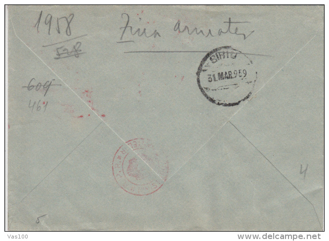 AMOUNT, BUCHAREST, FINANCE MINISTERY, REGISTERED, MACHINE POSTMARKS ON COVER, 1959, ROMANIA - Franking Machines (EMA)