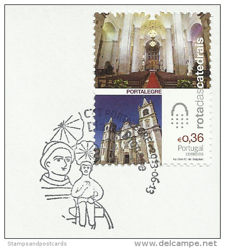 Portugal Cachet Commémoratif Saint Antoine Lisbonne Et Padova Portalegre 2013 Event Pmk St. Antony Lisbon And Padua - Postal Logo & Postmarks