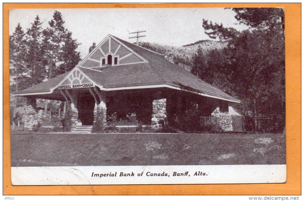 Imperial Bank Of Canada Banf Alta 1905 Postcard - Banff