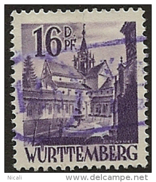 GERMANY 1948 16 D.pf Violet SG FW23 U OP241 - Autres & Non Classés