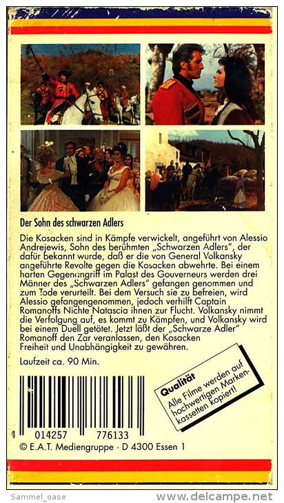 VHS Video -  1980er Jahre  -  Der Sohn Des Schwarzen Adlers  -  Mit Edwige Fenech, Ingrid Schöller, Dick Palmer - Action, Adventure