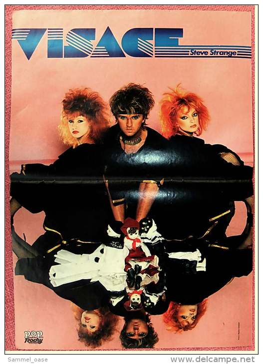 Kleines Poster  -  Band Visage (Steve Strange )  -  Rückseite : Bruce Springsteen  -  Von Pop-Rocky Ca. 1982 - Plakate & Poster