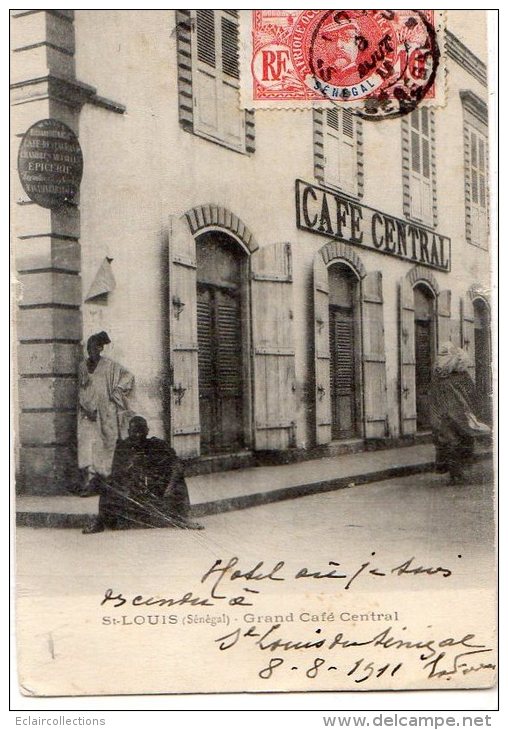 Afrique Noire. Sénégal  St Saint Louis:  Café Central  (Voir Scan:coin Coupé) - Sénégal