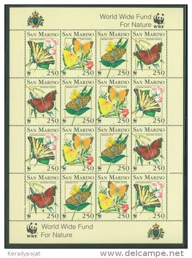 San Marino - 1993 Butterflies Sheet MNH__(THB-498) - Blocs-feuillets