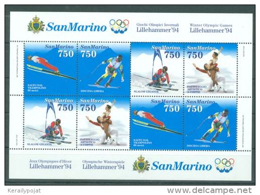 San Marino - 1994 Lillehammer Block MNH__(THB-118) - Blocs-feuillets