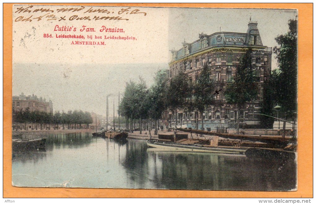 Lutkies Fam Pension Amsterdam 1905 Postcard - Amsterdam