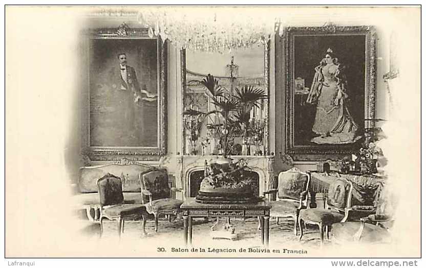 Pays Divers- Bolivie -bolivia  -ref A308- Salon De La Legation De Bolivia En Francia   -carte Bon Etat  - - Bolivie