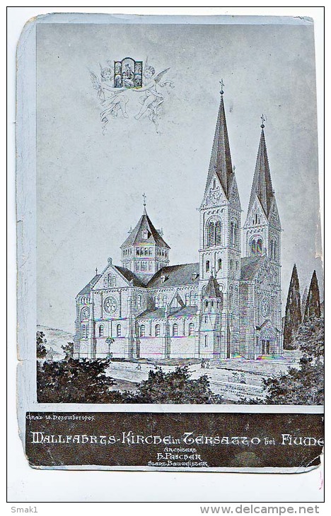 KOLLEKTION HANS PASCHER  ARCHITEKT WALLFAHRTS KIRCHE TRSAT FIUME  1905 FOTO - Kirchen U. Kathedralen