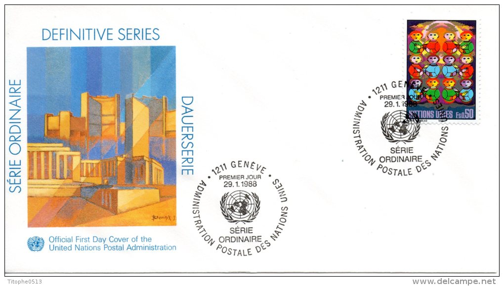 ONU GENEVE. N°162 Sur Enveloppe 1er Jour (FDC) De 1988. Entente Mutuelle. - FDC