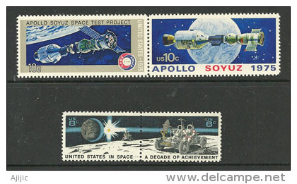 Cooperation Spatiale URSS-USA, Emission Commune Apollo-Soyuz (Jeep Lunaire,lune Soleil Et Terre) - United States