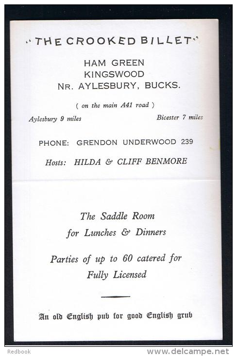 RB 943 - Real Photo Advertising Card - The Crooked Billet - Kingswood Nr Aylesbury - Buckinghamshire - Advertising