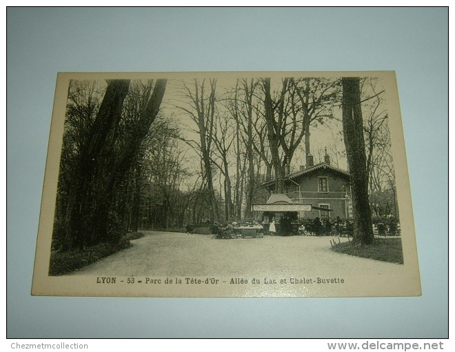 CPA POSTCARD LYON 69 PARC DE LA TETE D OR CHALET BUVETTE ALLEE DU LAC / 1933 - Lyon 6