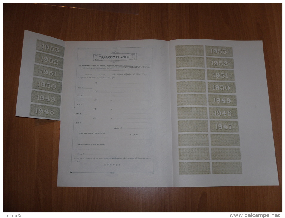 SCRIPOFILIA CERTIFICATO AZIONARIO BANCA POPOLARE DI INTRA - Altri & Non Classificati