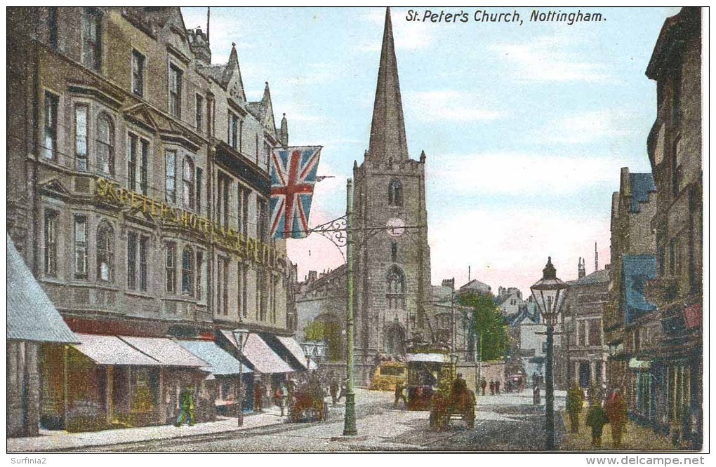 NOTTINGHAM - ST PETERS CHURCH (Street Scene) Nt141 - Nottingham