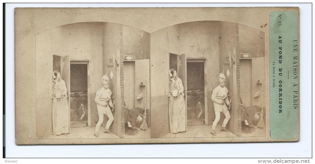 PHOTO STÉRÉO CIRCA 1860 FURNE ET TOURNIER MAISON A PARIS N°12 (PORT R2 OFFERT / FREE SHIPPING - Stereoscopic