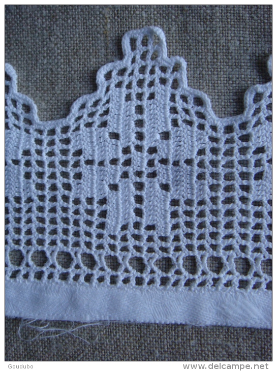 Carré D'entour En Dentelle Blanche Ancienne, 63cm X 4, Sans Raccord. Voir Photos. - Laces & Cloth