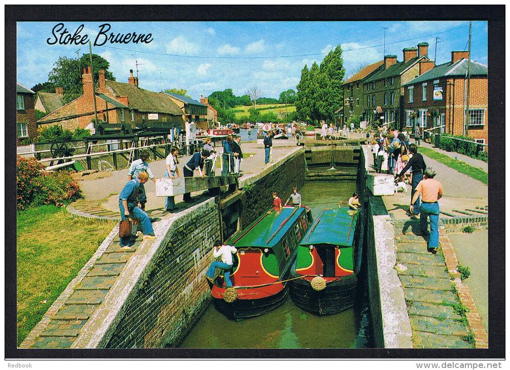 RB 944 - J. Salmon Postcard - Canal Boats - Barges At Top Lock - Stoke Bruerne Grand Union Canal - Northamptonshire - Northamptonshire