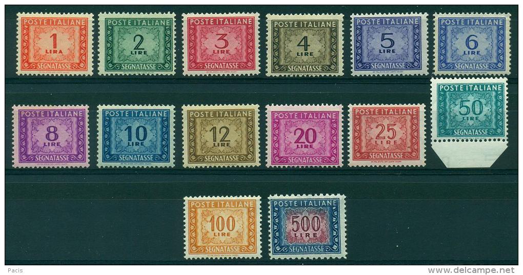 REPUBBLICA 1947-54 SEGNATASSE FIL.RUOTA MNH** EXTRALUSSO - Taxe