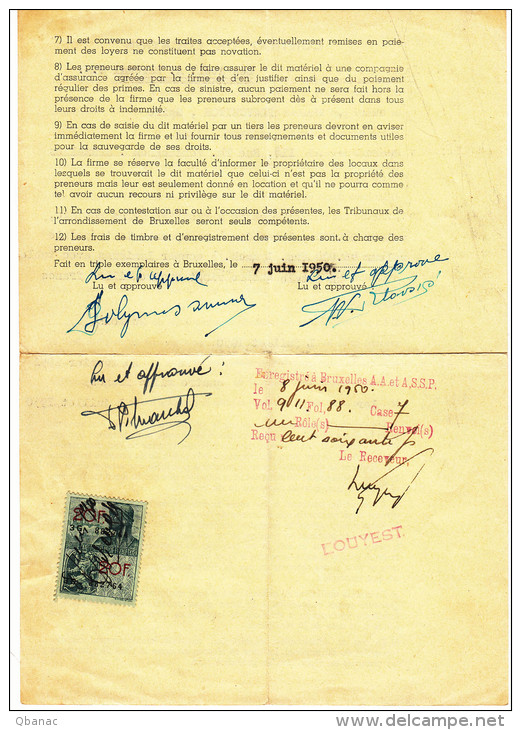Belgium Old Document With Nice Fiscal Stamp - Dépliants De La Poste