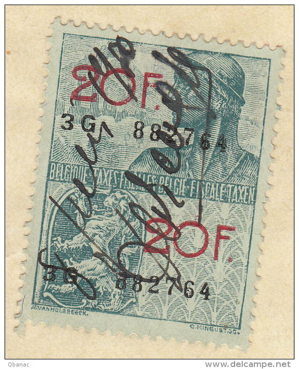 Belgium Old Document With Nice Fiscal Stamp - Volantini Postali