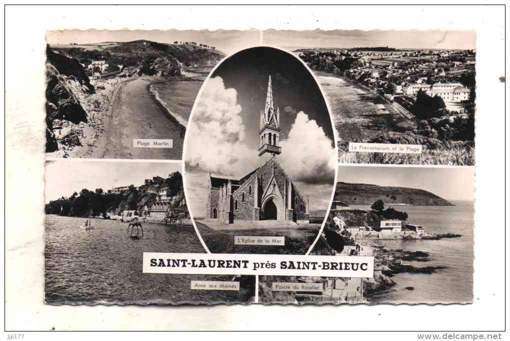 Plerin Saint Laurent De La Mer Carte Souvenir 5 Vues Ecrite En 1956 Plage Martin Preventorium Anse Aux Moines Pointe Du - Plérin / Saint-Laurent-de-la-Mer