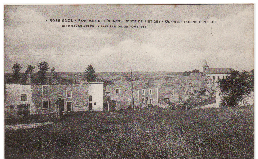 ROSSIGNOL (TINTIGNY ) -  Panorama Des Ruines -Route De Tintigny - Quartier Incendié Par Les Allemands - Otros & Sin Clasificación