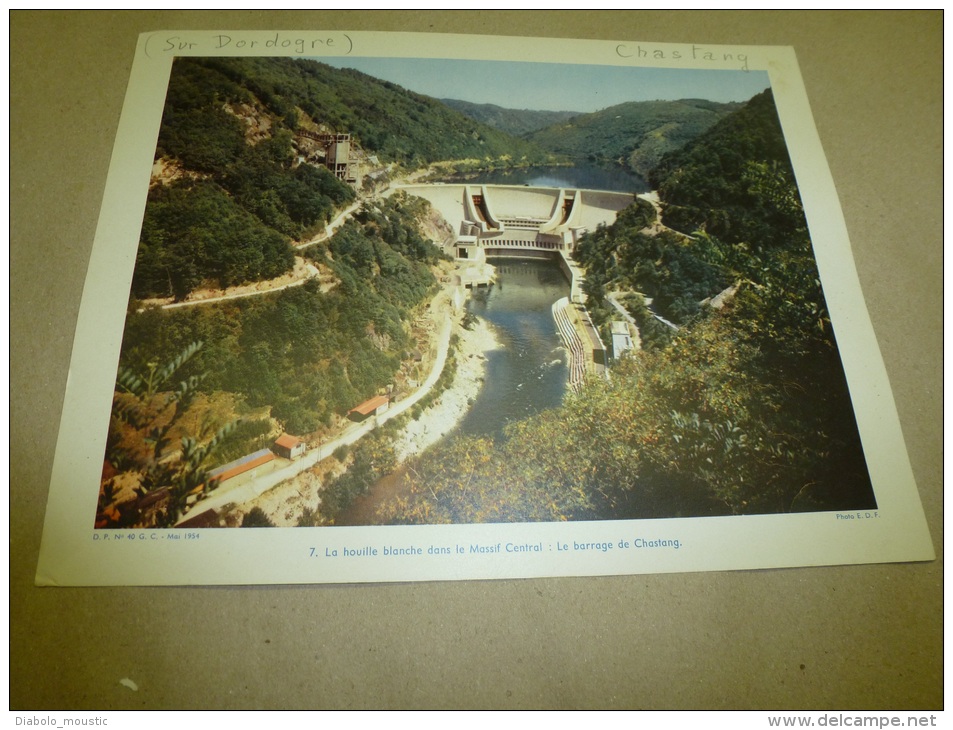 Photo E.D.F. En 1954  Grande Photographie En Couleurs (27cm X 21cm)  BARRAGE De CHASTANG. - Lieux