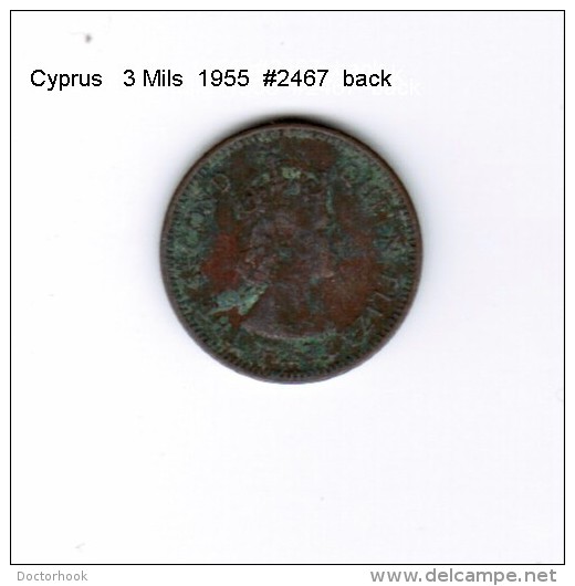 CYPRUS    3  MILS  1955  (KM # 33) - Cyprus