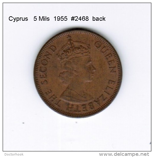 CYPRUS    5  MILS  1955 - Zypern