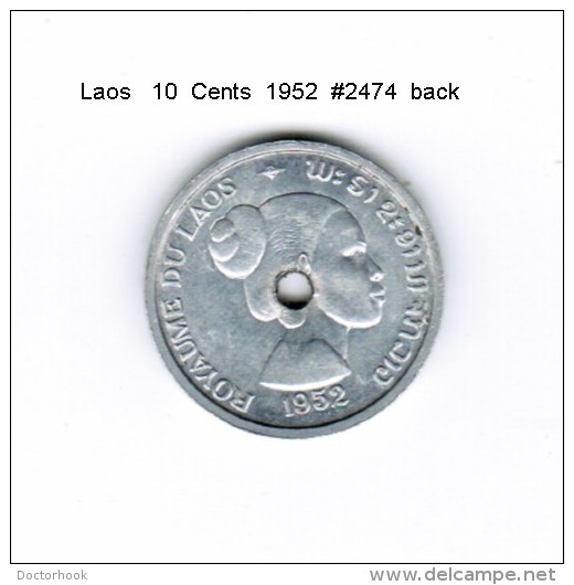 LAOS    10  CENTS  1952  (KM # 4) - Laos