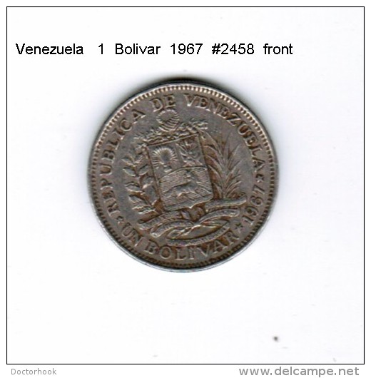 VENEZUELA   1  BOLIVAR  1967  (Y # 42) - Venezuela