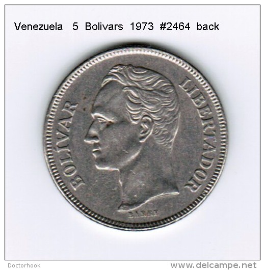 VENEZUELA    5  BOLIVARS  1973  (Y # 44) - Venezuela