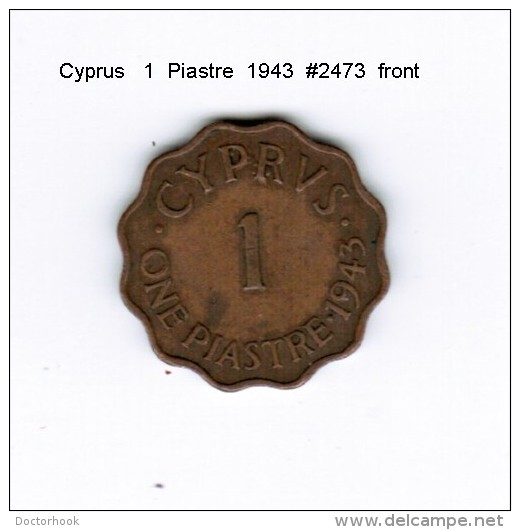 CYPRUS    1  PIASTRE  1943  (KM # 21) - Chypre