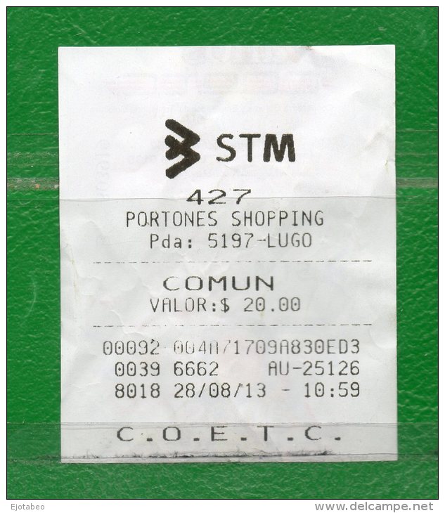 7  URUGUAY 2013 -Boletos De Transporte-50 AÑOS Cia."C.O.E.T.C."  Circulando Actualmente - Wereld