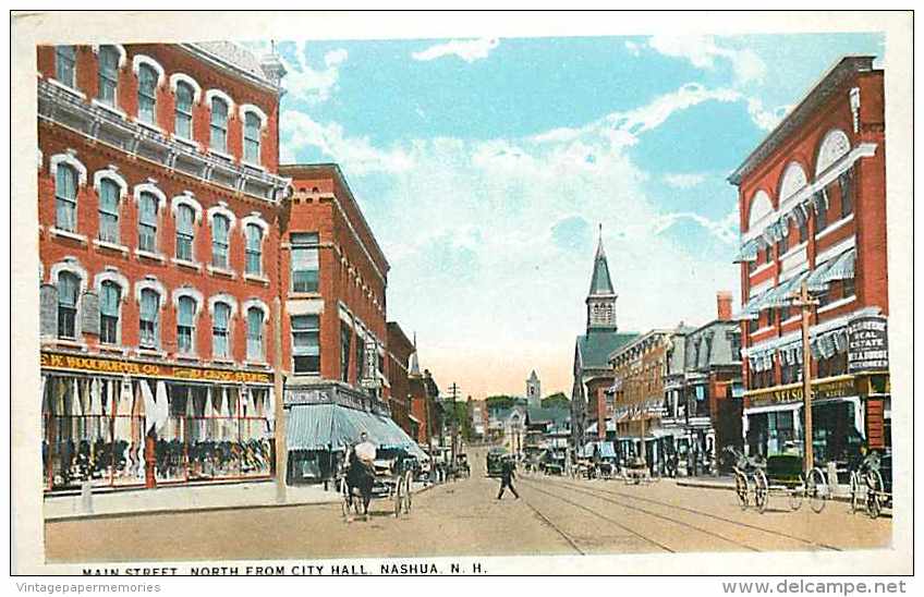 210819-New Hampshire, Nashua, Main Street, North From City Hall, Business Section, F.W. Woolworth - Nashua