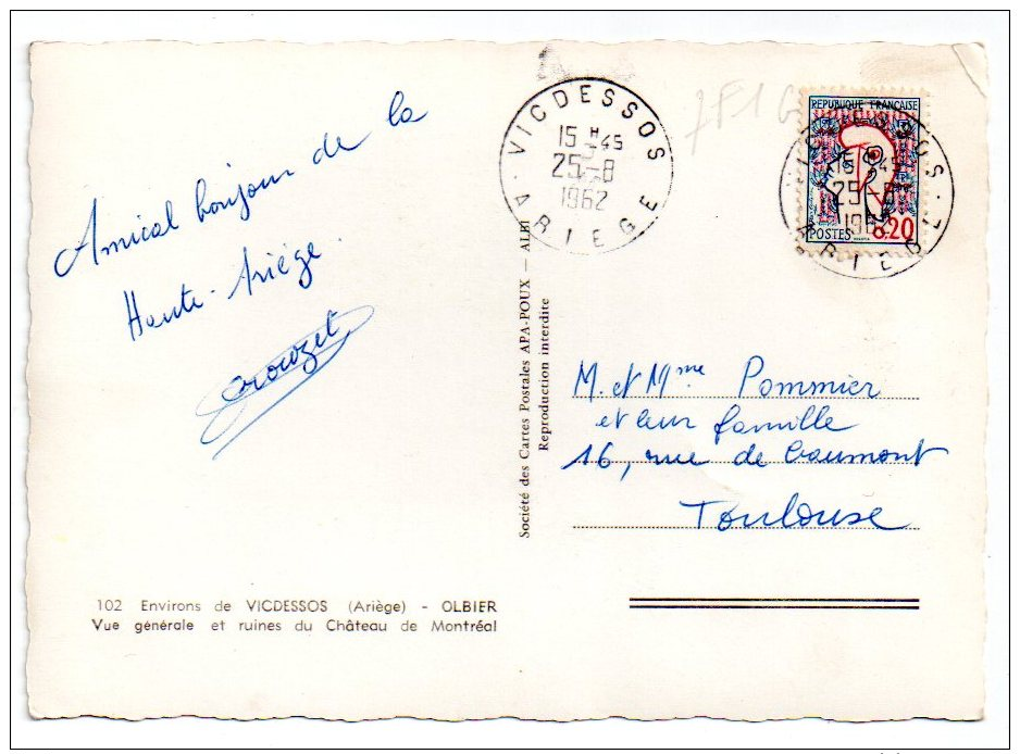 CPSM 1962 OLBIER PRES DE VICDESSOS - Other & Unclassified