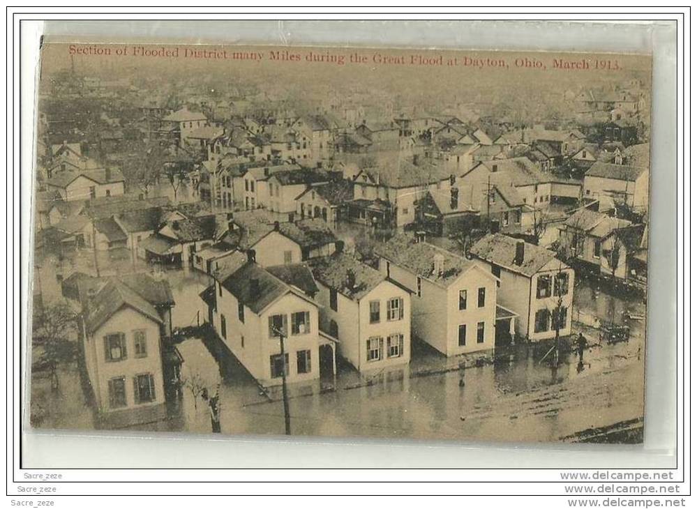 DAYTON-OHIO-1913-the Great Flood Of March 1913-écrite-inondations - Dayton