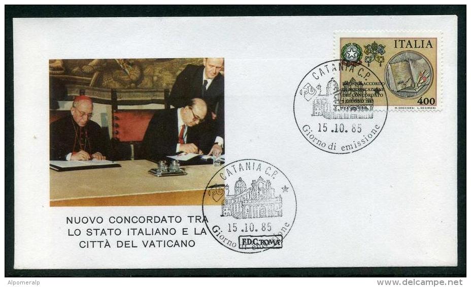 ITALY FDC - Nuovo Concordato Tr Alo Stato &#304;taliano E La Città Del Vaticano (FDC Roma) 15.10.1985 - FDC