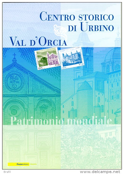 2008 Italia, Folder Centro Storico Urbino E Val D'Orcia, AL FACCIALE - Pochettes