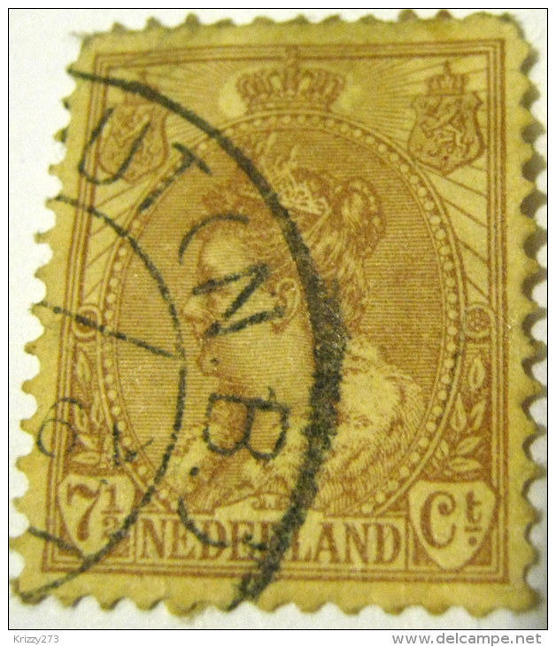 Netherlands 1898 Queen Wilhelmina 7.5c - Used - Oblitérés