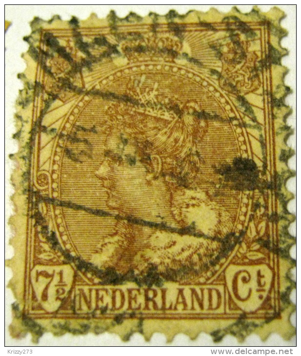 Netherlands 1898 Queen Wilhelmina 7.5c - Used - Usati