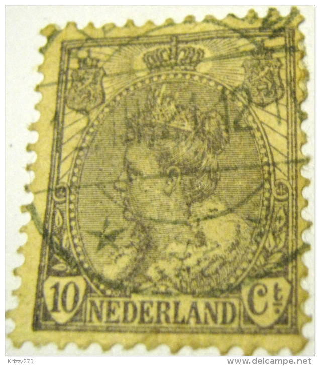 Netherlands 1898 Queen Wilhelmina 10c - Used - Usati
