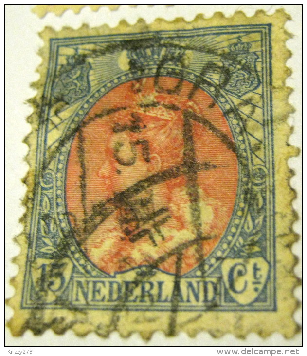 Netherlands 1898 Queen Wilhelmina 15c - Used - Oblitérés