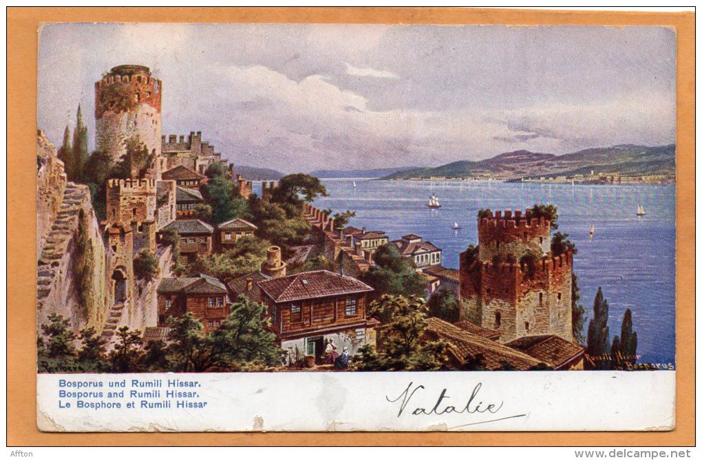 Bosporus And Rumili Hissar Turkey 1908 French PO Mailed To USA - Turchia